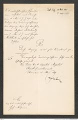 k.k. naturhistorisches Hofmuseum, Intendanzakten 1885-1896 (Hauer), Aktenzahl Z.304/1888, Seite 1